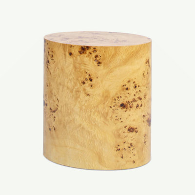 Table d'appoint décorative 20 po, bois de ronce brun naturel chaleureux