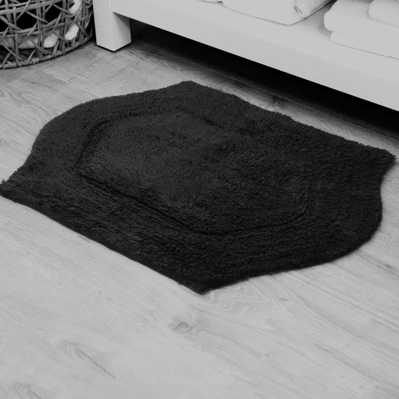 Morissette Bath Rug, 21" W x 34" L, Black