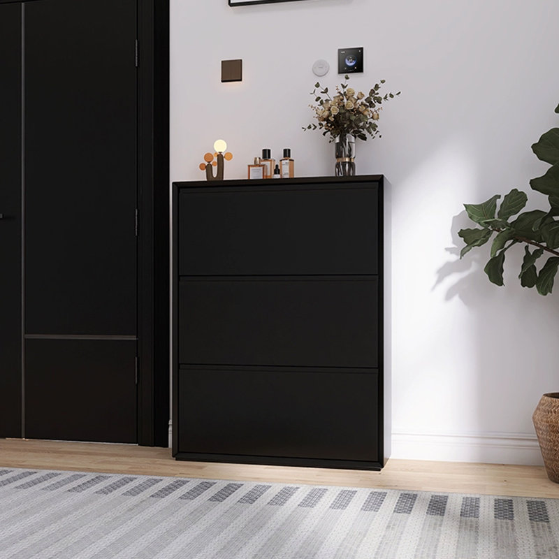 Black Solid wood Shoe Storage, 43.63" H x 10.31" D x 23.62" W