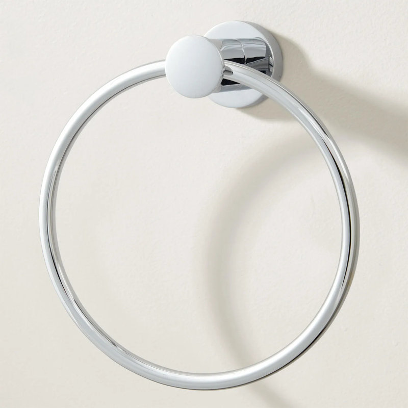 Prague Collection Wall-Mount Towel Ring, Chrome