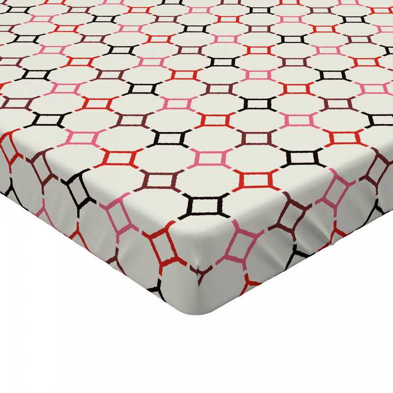 Microfiber Geometric Fitted Sheet, Full Fitted Sheet