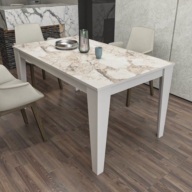 Ferro Beech Dining Table, White