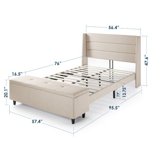 Ivy Bronx Minatare Tufted Upholstered Low Profile Storage Platform Bed ...