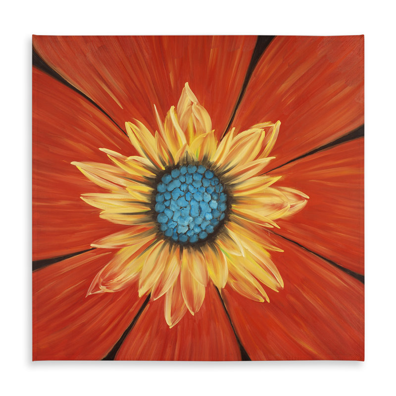 Flower Middle - Contemporary Orange Tablecloth for Home Decor