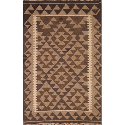 Reversible Wool Kilim Area Rug 3x5