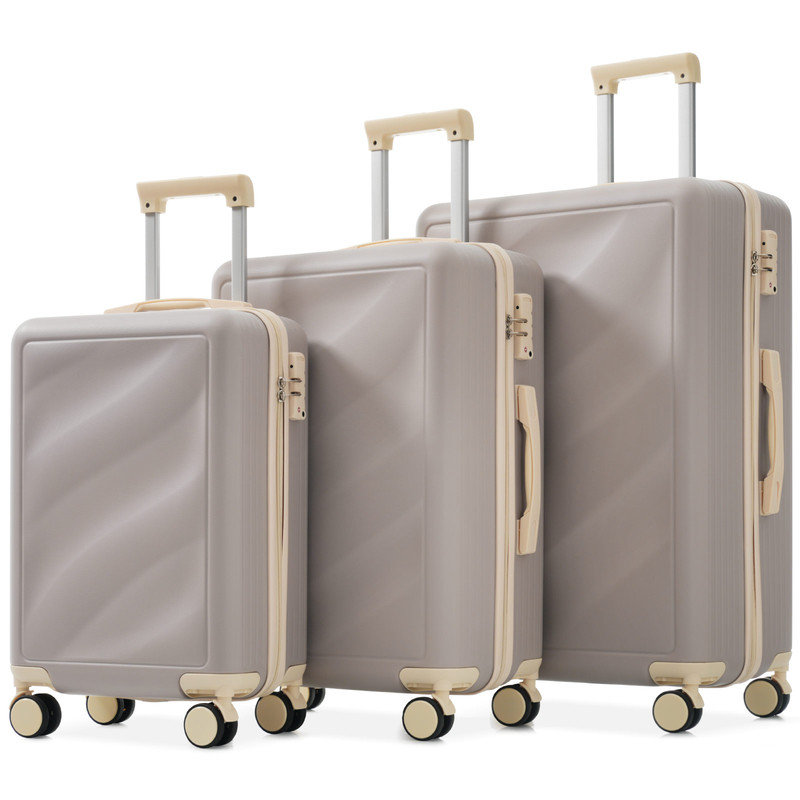 Ensemble de 3 valises de voyage à coque rigide en ABS 20/24/28 pouces avec roulettes TSA Lock