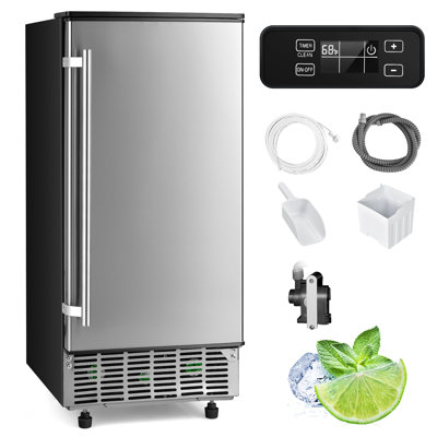 Costway 80 Lb. Daily Production Cube Clear Ice Freestanding Ice Maker — FIN-0019393 | Fridge.com