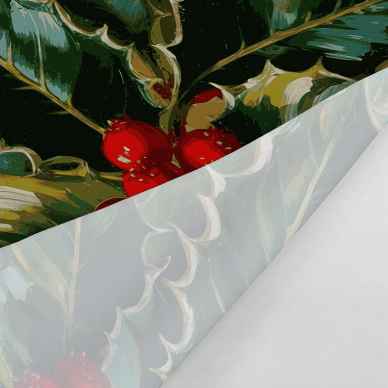 Tapisserie murale Christmas Holly and Berries, 51 po x 60 po