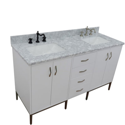 Ensemble de meuble-lavabo double 61 po Aashir