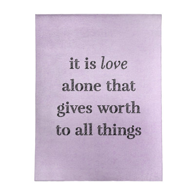 Tapis en poly-chenille à citation manuscrite love