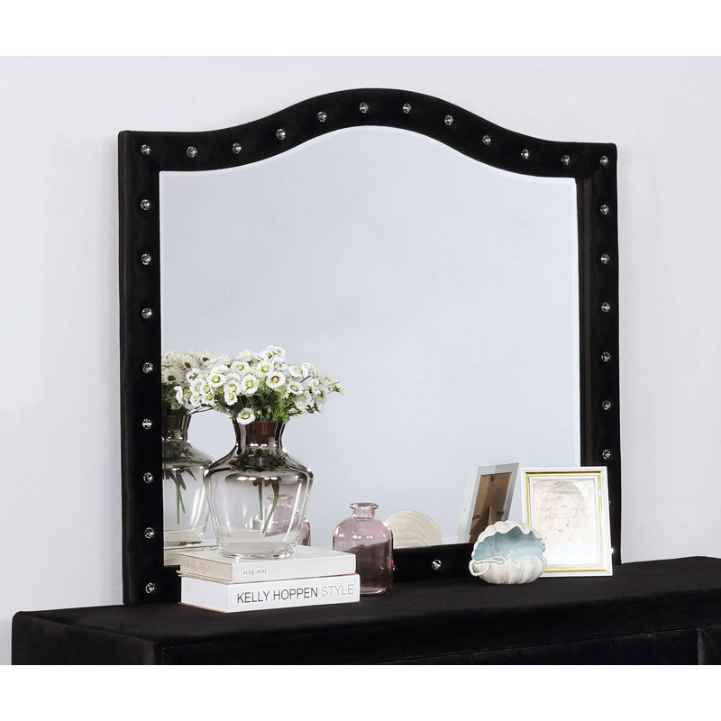 Commode et miroir Manvik, Noir, noir, noir, noir