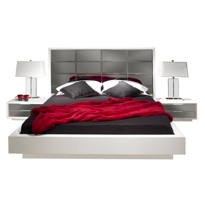 Platform Bed, White, King