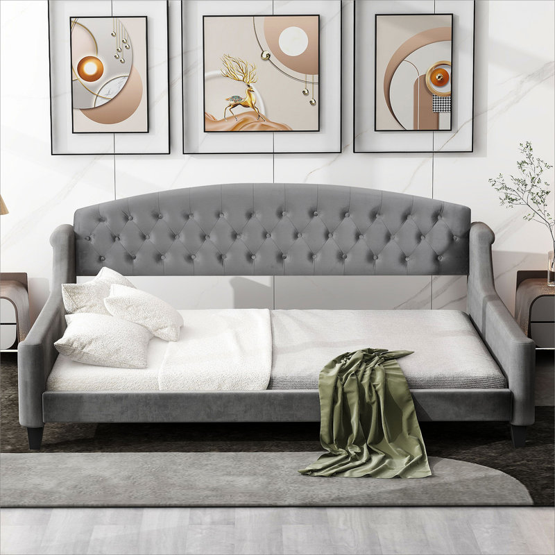 Lit de jour Modern Luxury, Complet/Double, Gris