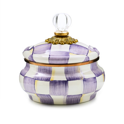 Violet Check Squashed Pot