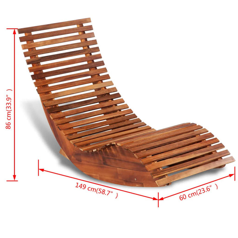 Poquito 149cm Long Acacia Single Chaise
