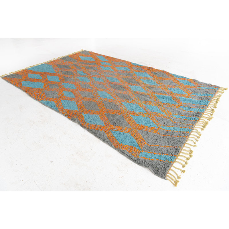 Tapis bleu 7 x 7 Parra