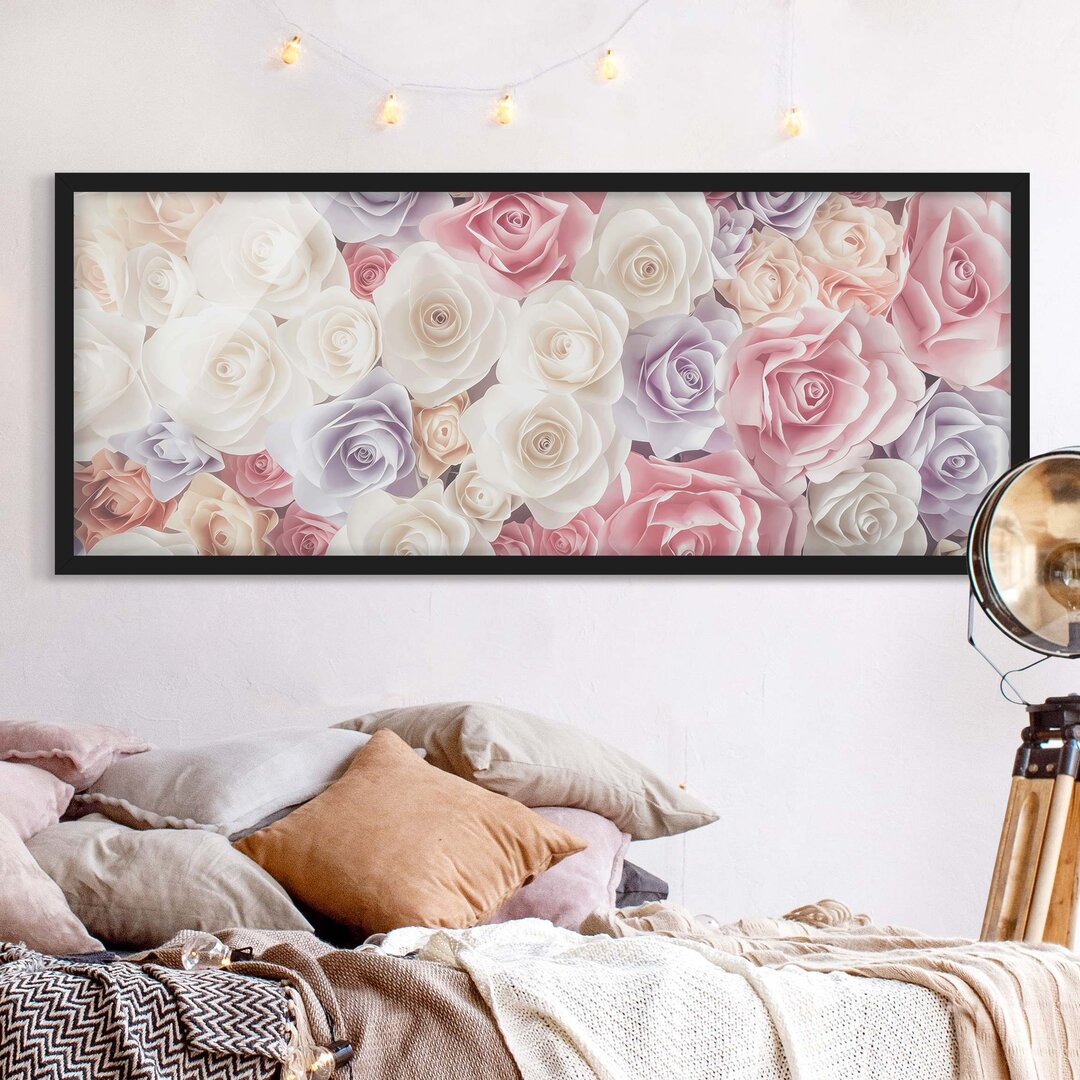 Gerahmtes Poster Pastel Paper Art Roses