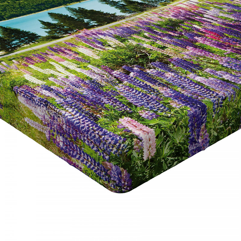 Microfiber Floral Fitted Sheet, Full/Double Fitted Sheet