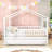 Full Size Wooden House Bed With Twin Trundle-724354575