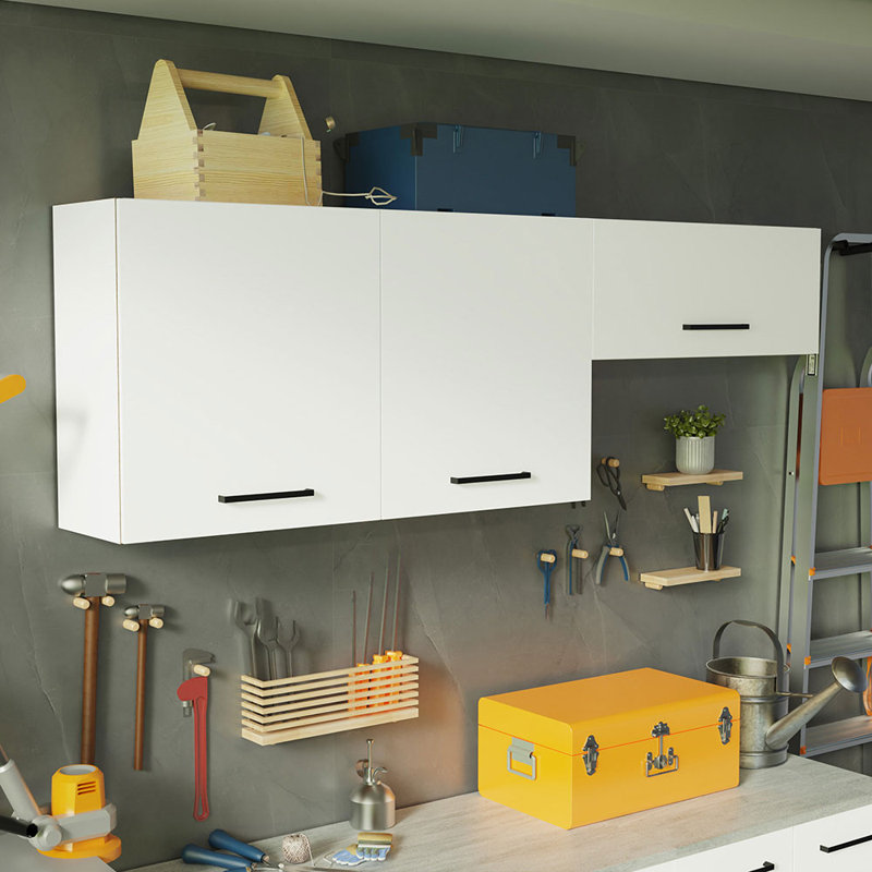 Armoire murale avec rangement 2 portes et 3 tiroirs Ebern Designs