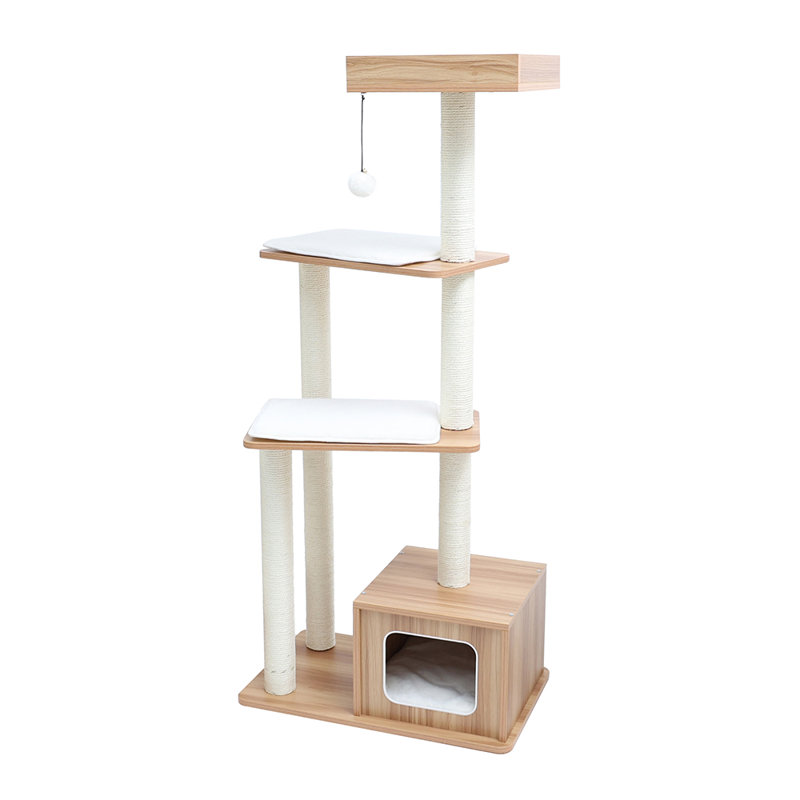 56.75'' H Modern Cat Tree Tower | with Scratching Post
