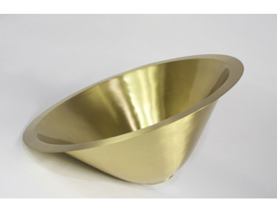 Lavabo de salle de bain circulaire encastré en métal