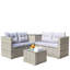 Ensemble de canapé modulaire d'extérieur en rotin et osier 4 pièces avec boîte de rangement