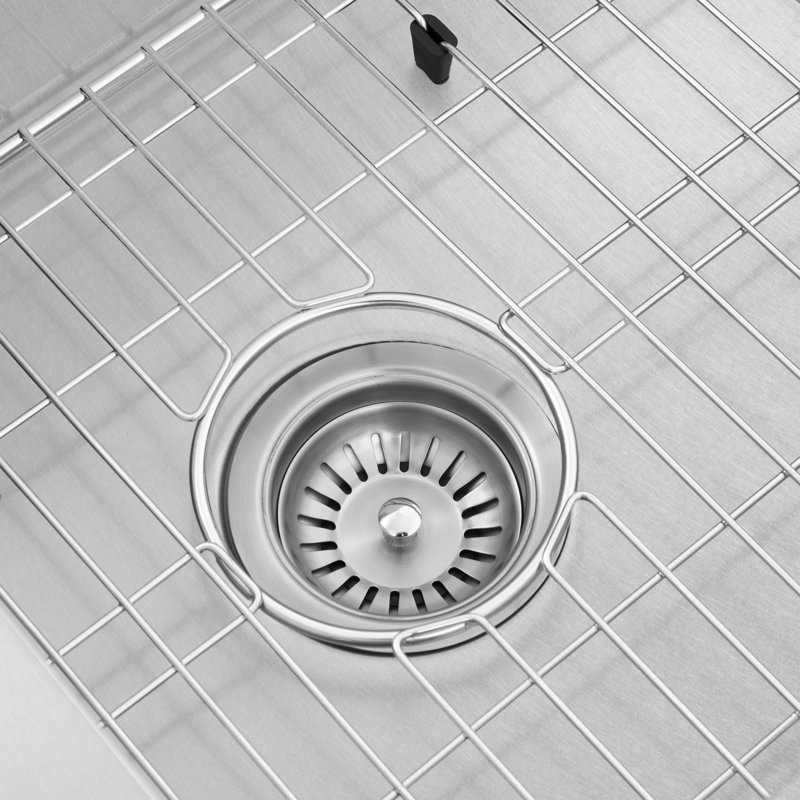 ZLINE 43" Garmisch Undermount Single Bowl Fingerprint Resistant Stainless Steel Kitchen Sink with Bottom Grid and Accessories