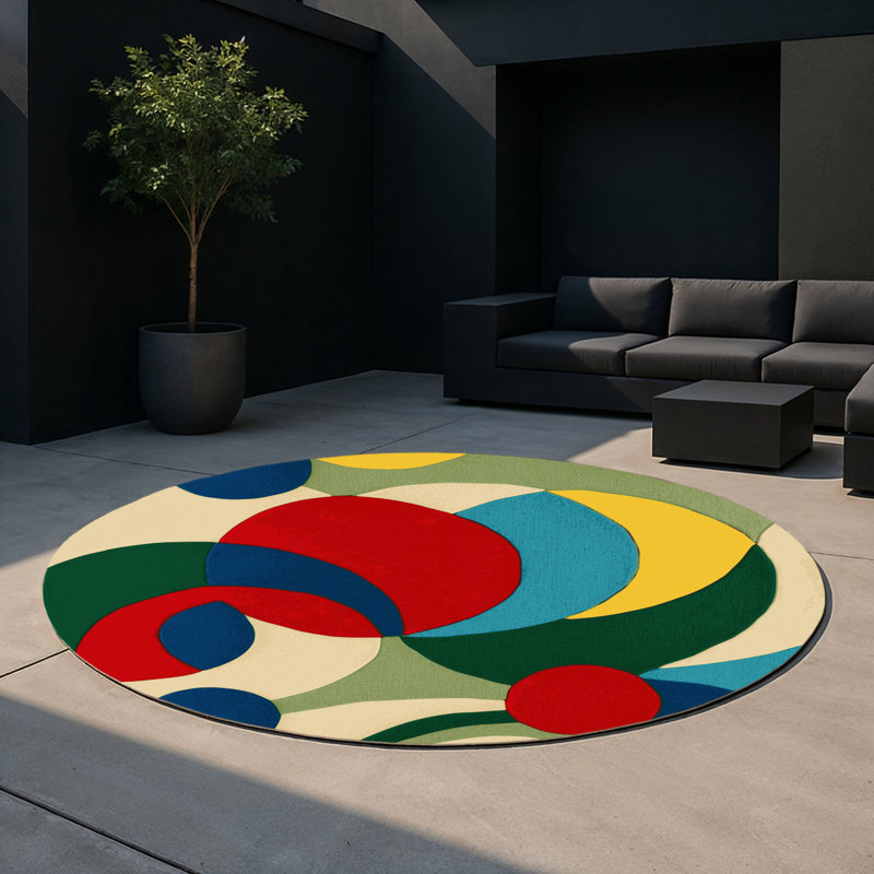 Tapis d'intérieur et d'extérieur Vivid Wiggle, Round 5'