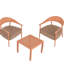2 chaises d'appoint et table basse, brun abricot, revêtement doux et résistant, éponge haute à assemblage simple, installation rapide luxueuse-1799880380