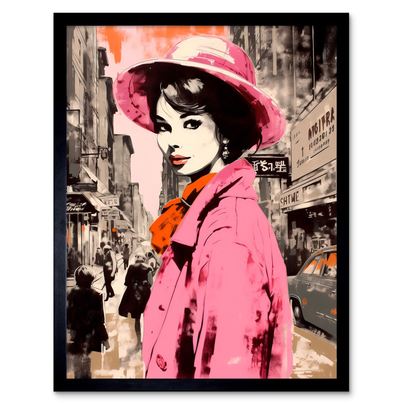 Arora Retro Aesthetic Vintage Fashion Woman In Street - Single Picture Frame Print