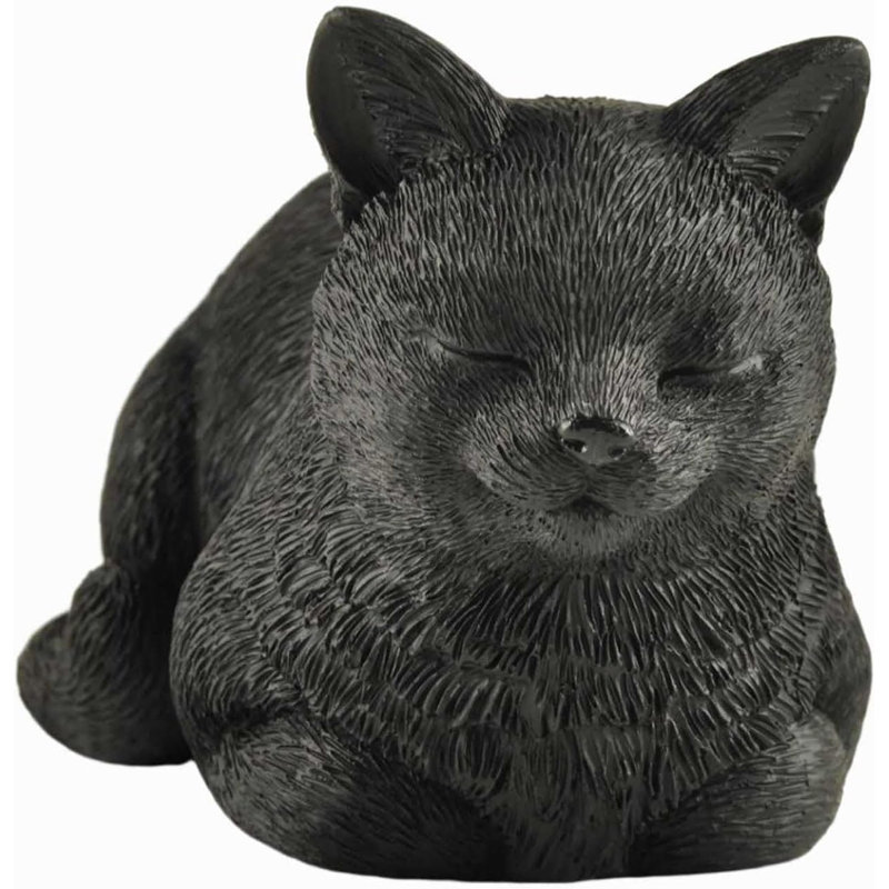 Black Cat Sleeping Figurine