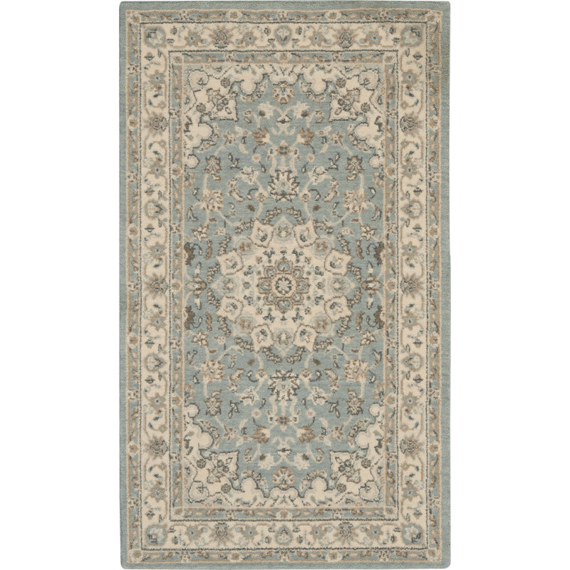 Tapis turquoise Jessika, Rectangle 2 pi 6 po x 4 pi 3 po