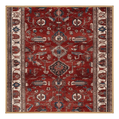 Machine Washable Persian Brown Area Rug