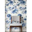 Papier peint floral amovible fond blanc