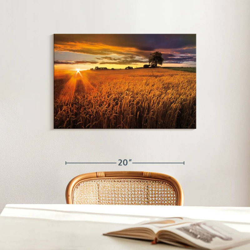 Sunlight On The Wheat Fields, 16" H x 24" W