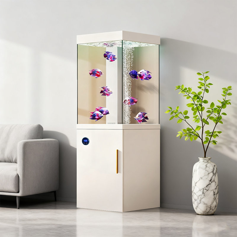 Filtre caché d'aération en alliage d'aluminium pour aquarium, 39,63 gallons (H 59,06 po x l 23,62 po x P 23,62 p, Blanc