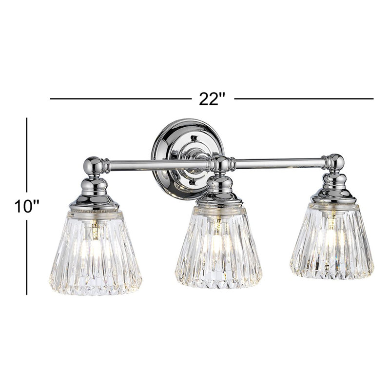 Meuble-lavabo 3 lumières Harvey-Jay en chrome poli