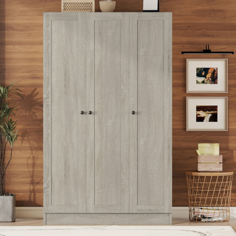 Penderie à 3 portes avec tablettes Tionah