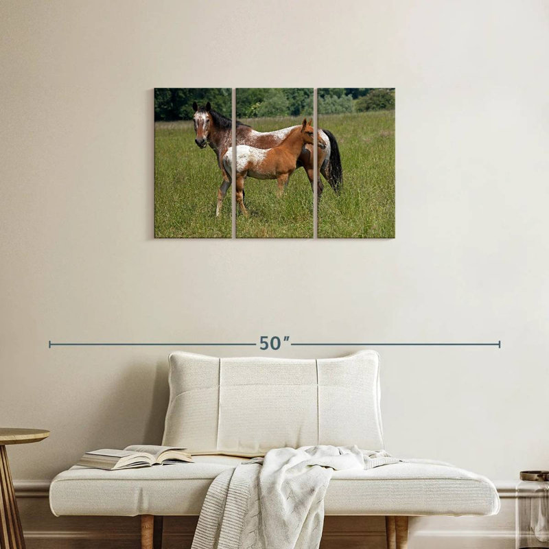 Bramalo Appaloosa, cheval et poulain, H 20 po x l 33 po