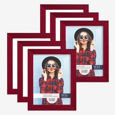 Red Wood Picture Frame - Set of 6