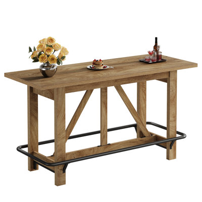 63" Bar Table, Long Counter Height Pub Table by Gracie Oaks