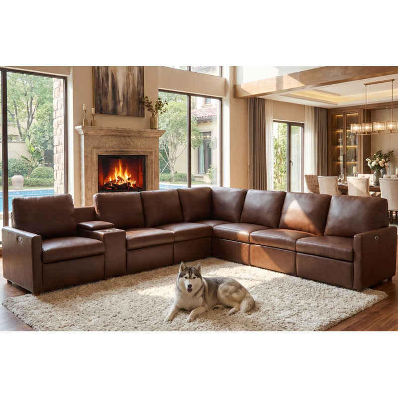 Canapé modulaire inclinable électrique Aspen, Espresso
