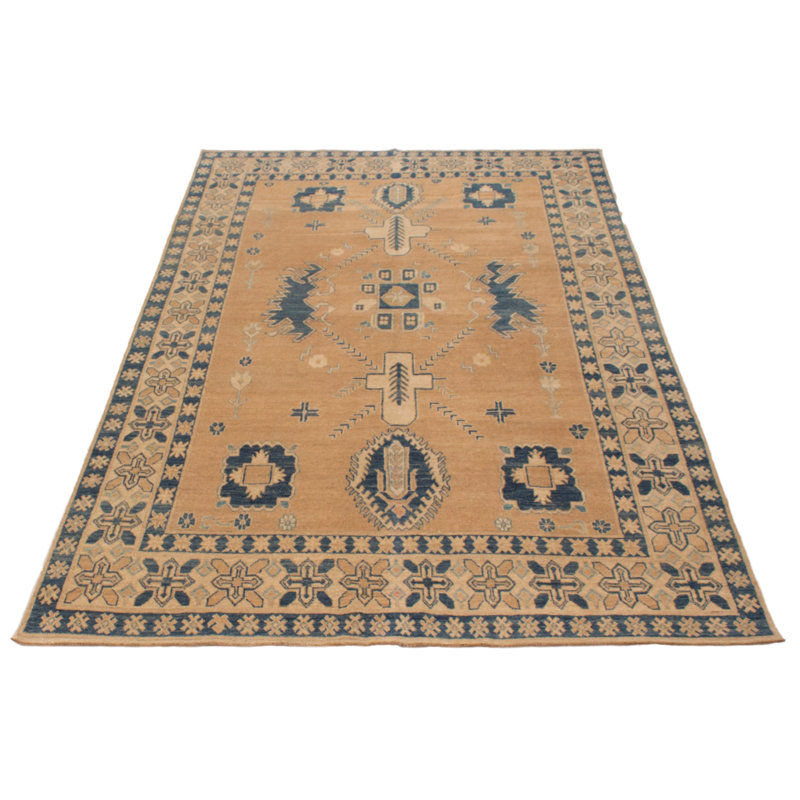 Tapis rectangulaire unique en laine 6 pi 6 po x 10 pi Agazio