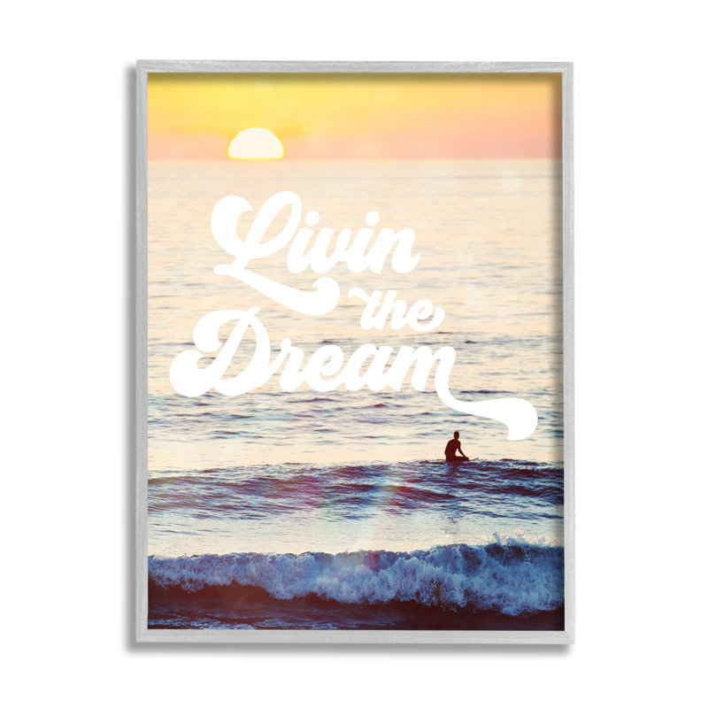  Livin, la phrase de rêve sur bois, impression, H 20 po x l 16 po x P 1,5 po