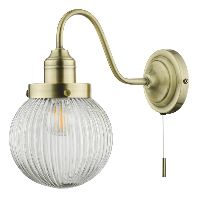 Bryce Armed Sconce, Clear/Chrome