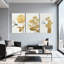 Plantes et fleurs, rose, libellule, lotus, cactus, ensemble de 3 impressions sur toile-962000233