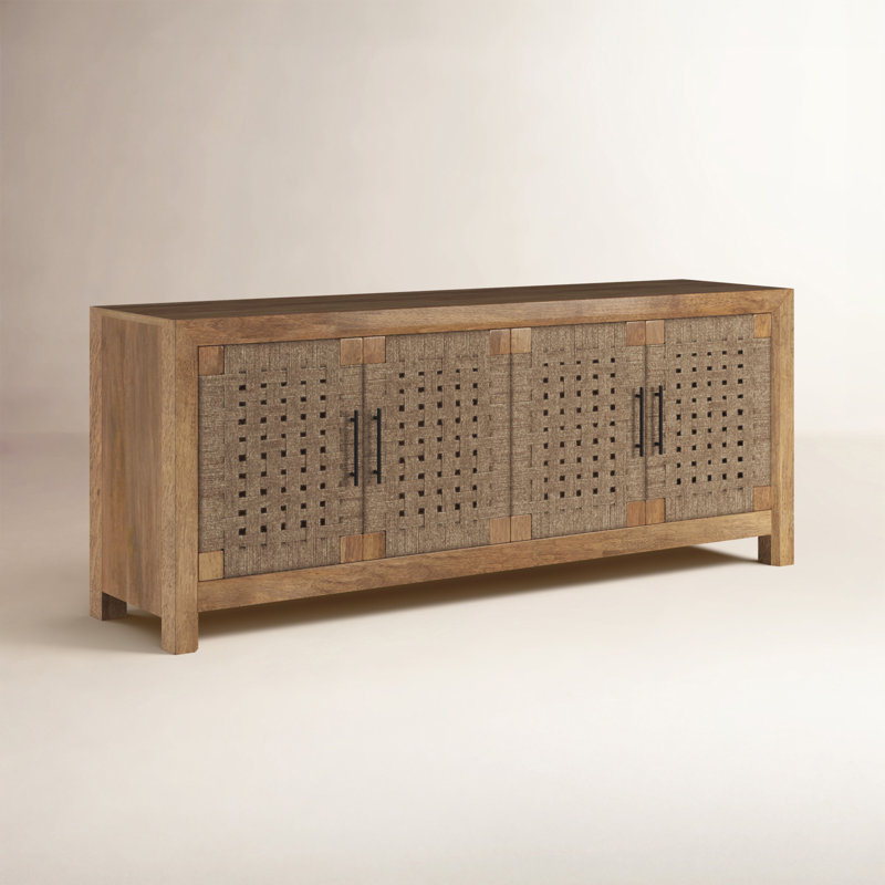Wood Four Door Credenza