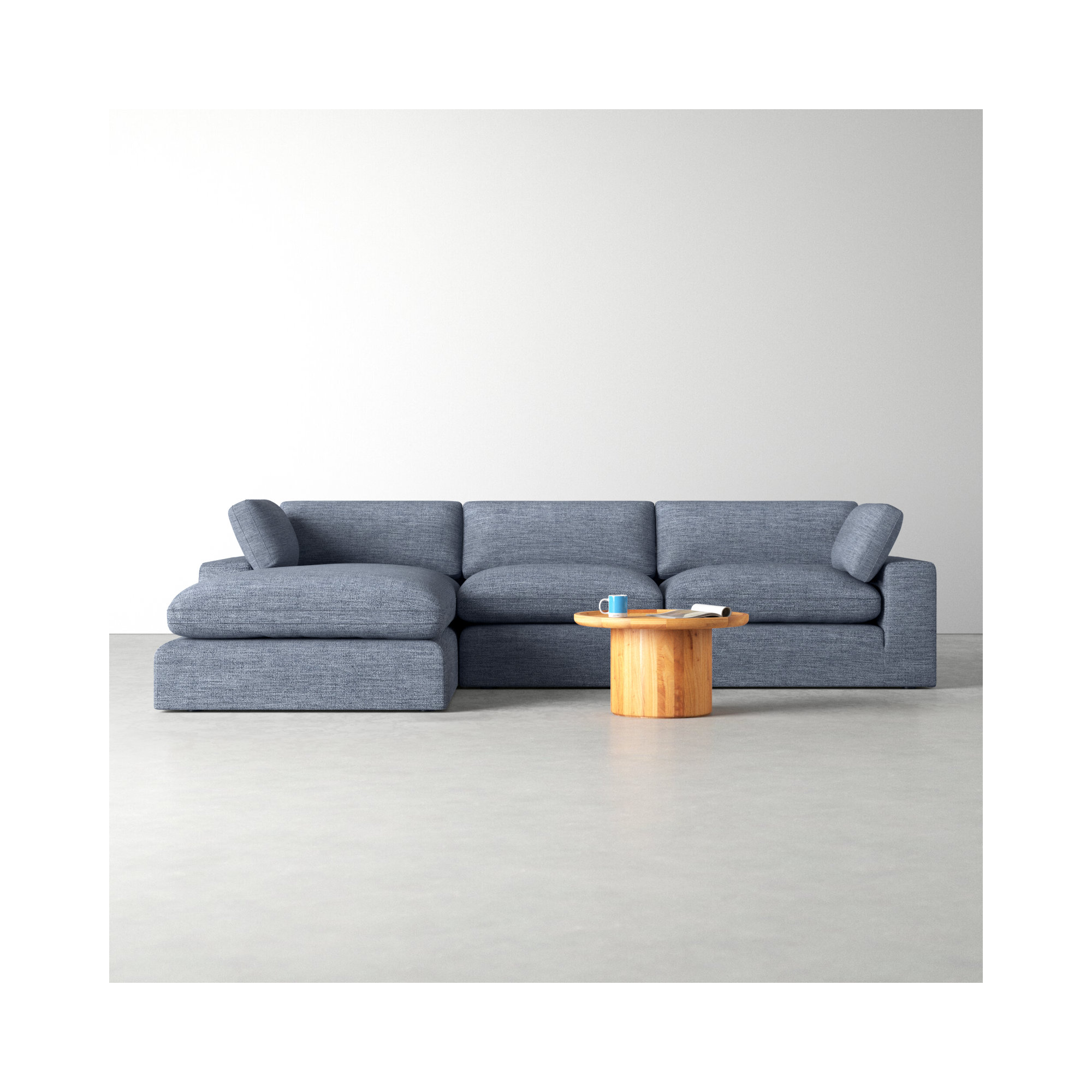 Asher 2 - Piece Upholstered Chaise Sectional, Brent Dark Gray Performance Chenille, Left Hand Facing