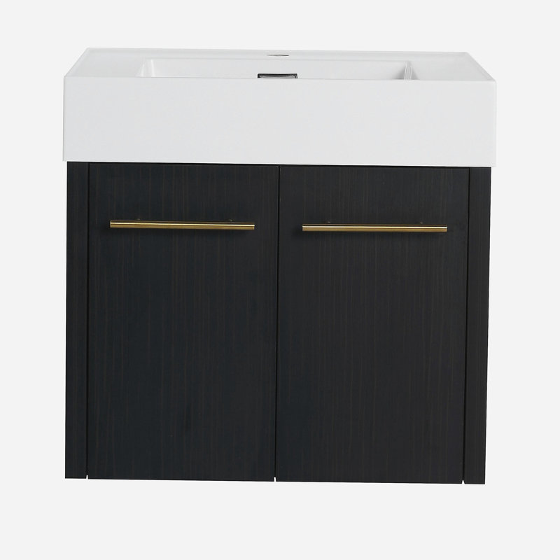 Meuble-lavabo mural de 24 pouces avec lavabo en résine épaisse